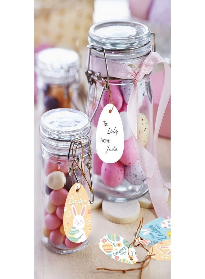 Aukolass 48pcs Happy Easter Gift Tags Colorful Easter Bunny Egg Paper Tags with Strings for Easter Spring Party Favor Decoration Supplies - Image 5